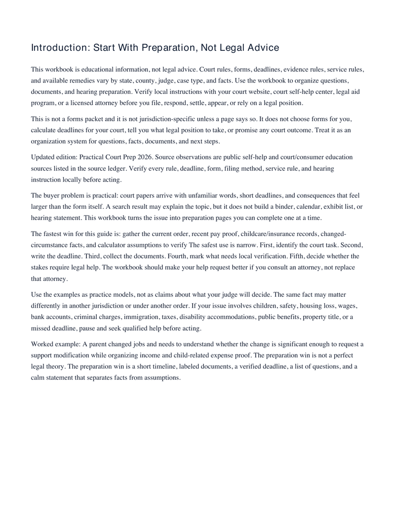 Child Support Modification Roadmap: 10 Mistakes to Avoid Before You File sample workbook page 2