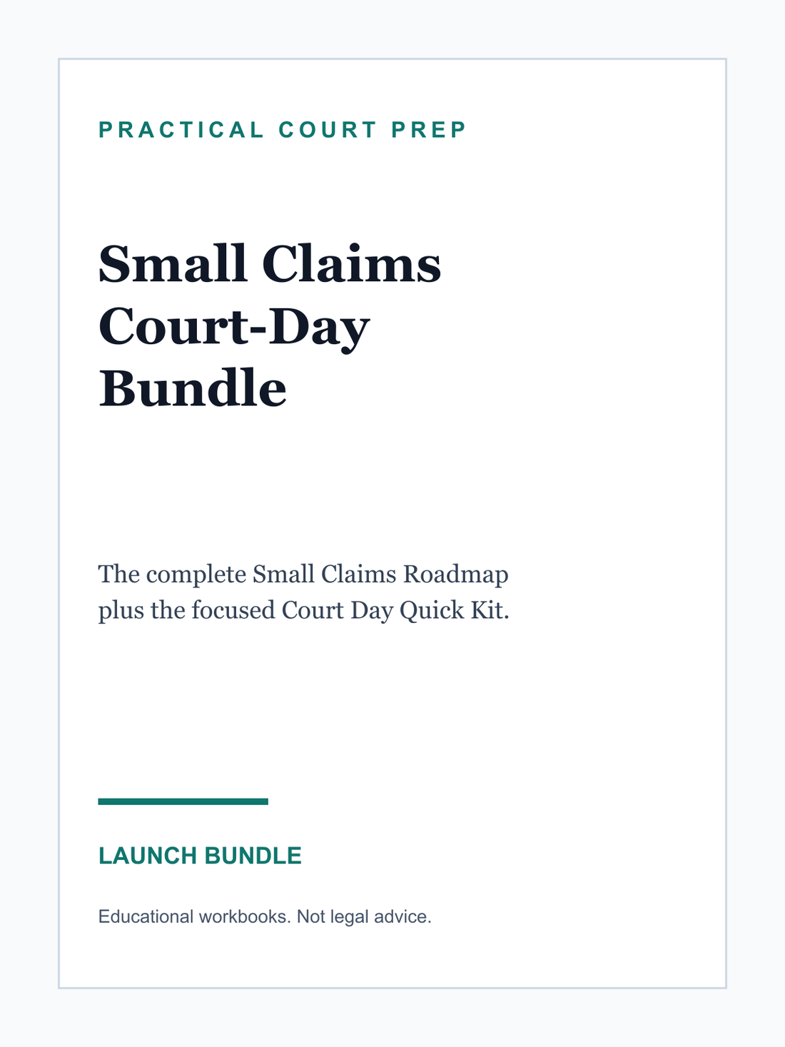 Small Claims Court-Day Bundle cover from Practical Court Prep